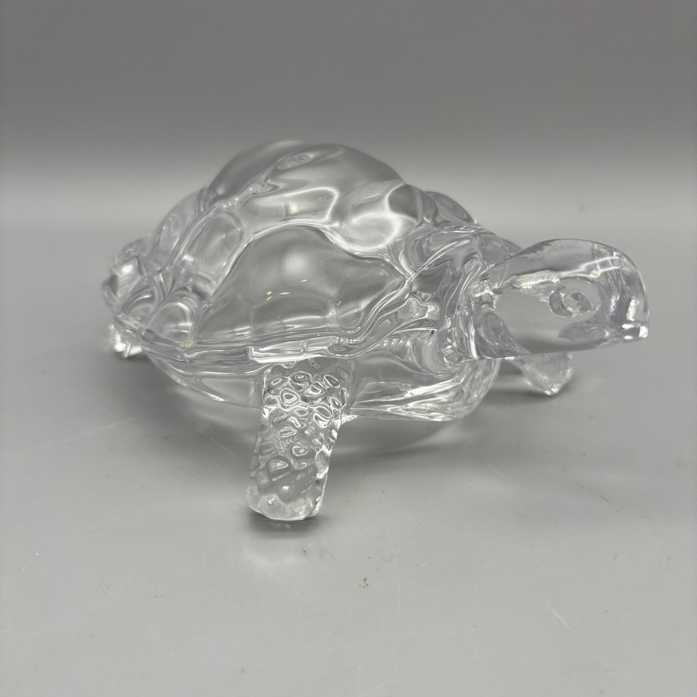 Vintage D'Arques Glass Crystal Tortue/Turtle Figurine Paperweight France 6.75